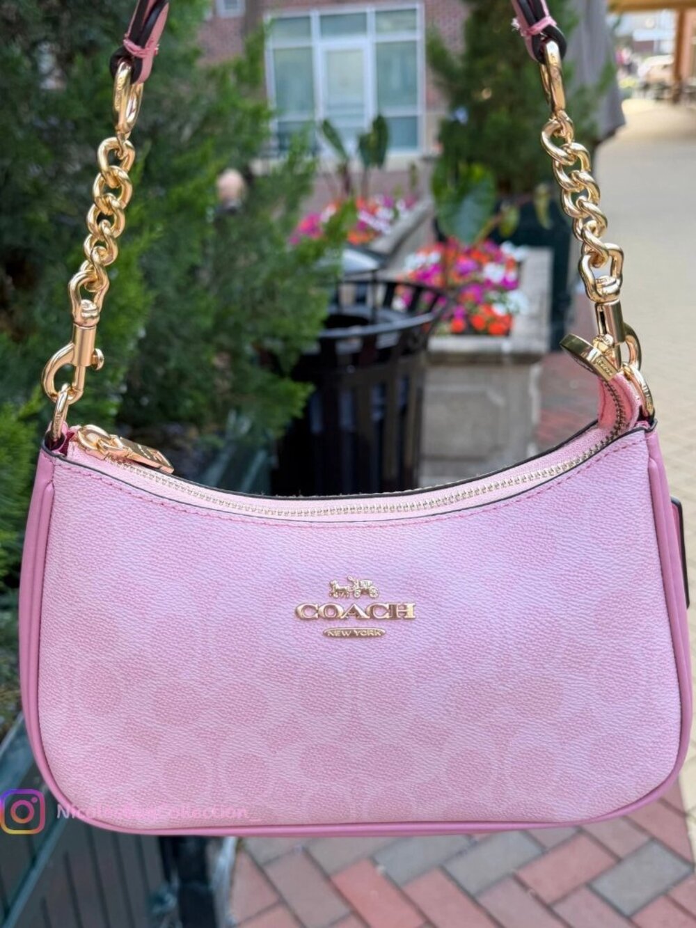 COACH powder pink teri shoulder bag CV933 Brand New